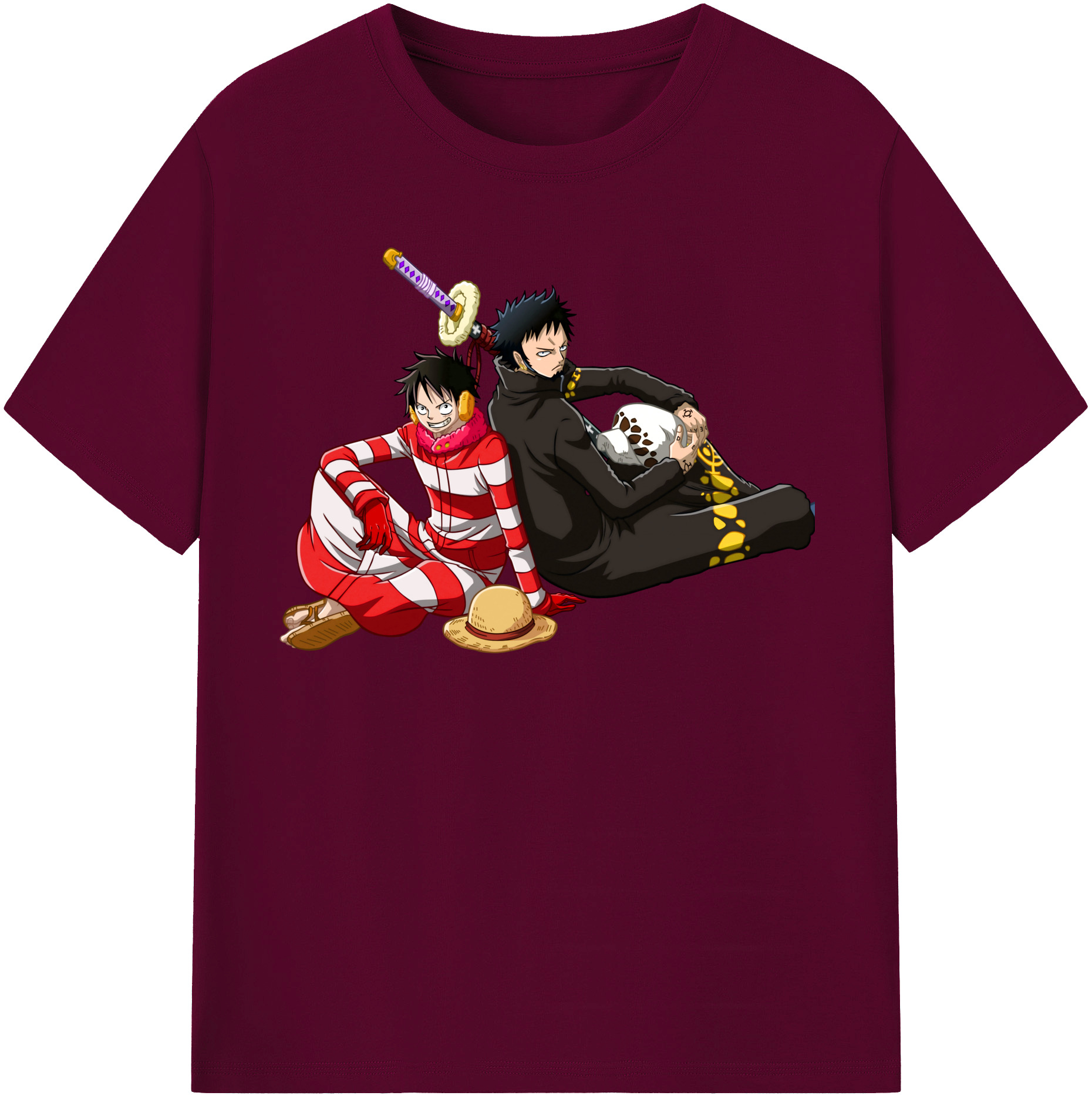 ワンピース モンキー・D・ルフィ ONE PIECE Monkey D. Luffy レディースカジュアルプリントTシャツ（綿100％）
